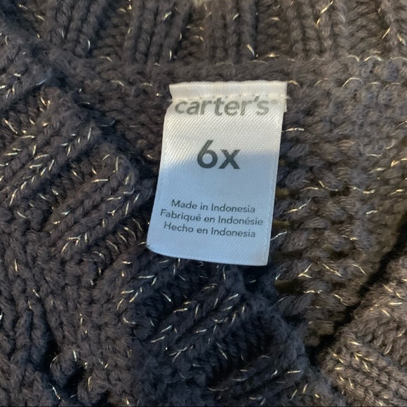CARTER’S Brown Knit Button Down Cardigan with sparkle thread 6x - Picture 4 of 6